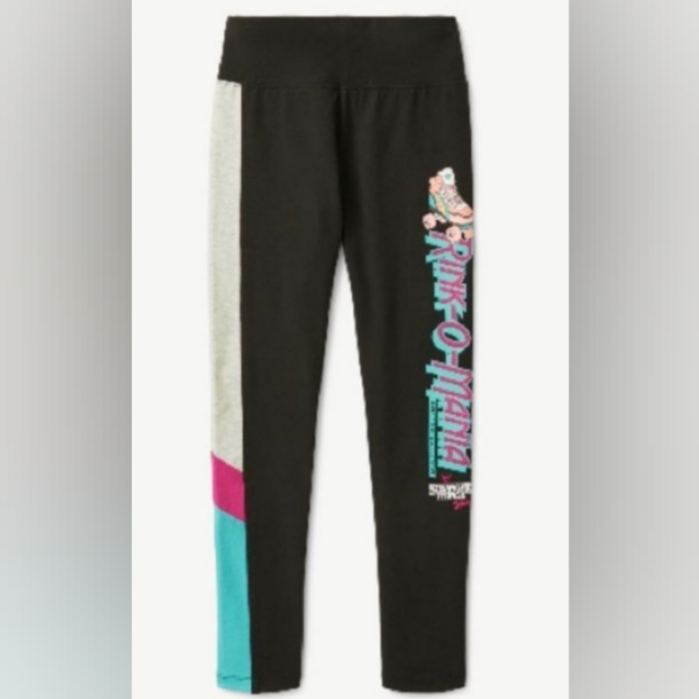 Justice x Stranger Things Girls Graphic Rink-O-Mania Leggings Size XL (16/18)